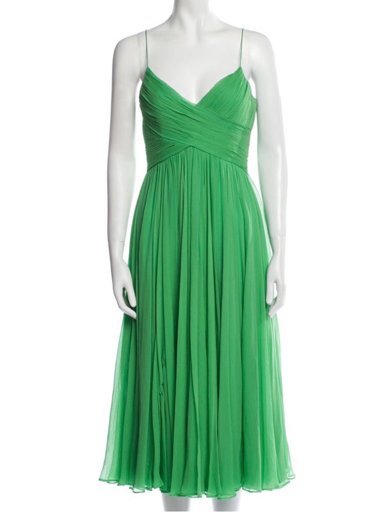 Alexis Emerald Green Spaghetti-Strap Midi Dress
